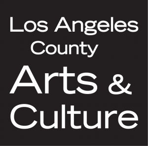 Black logo with white text that says Los Angeles County Arts & Culture